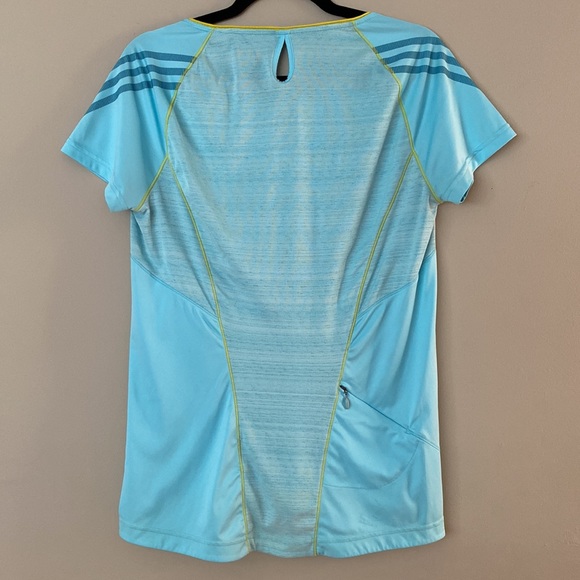 [L] Adidas Climalite Workout Tee Shirt | Blue - Picture 2 of 5
